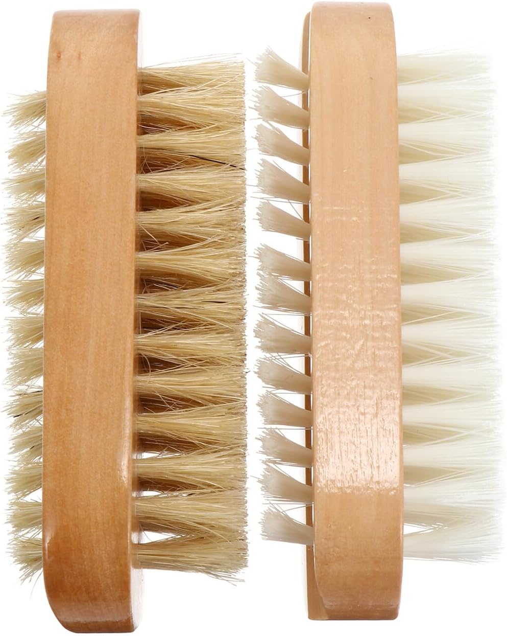Iplusmile 2Pcs Wooden Two-Sided Nail Brush for Manicure Pedicure Compact Fingernail Cleaning Tool with Firm and Soft Bristles Portable Nail Art Brush for Hands and Feet Care image number 1