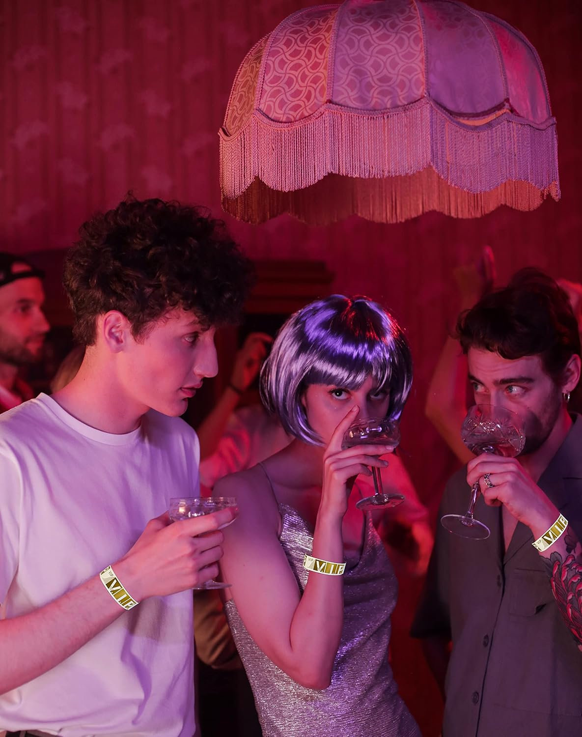 Lopau Paper Bracelets for Events - 100PCS Gold VIP Wristbands - Blue image number 5