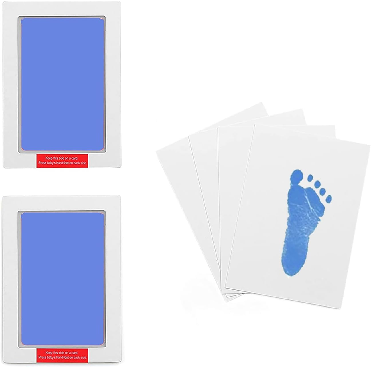 Lelonho 2 Pack Large Inkless Hand and Footprint Kit Clean Touch Ink Pad for Baby Pet Paw Print Kit (2 Orange Ink Pads,4 Imprint Cards)