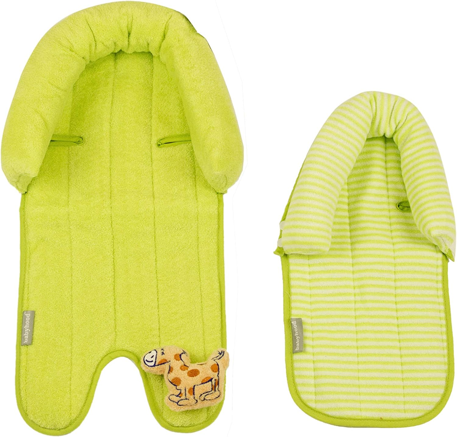 Babyhood 2 in 1 Head Support, Lime/Lime Stripe image number 1