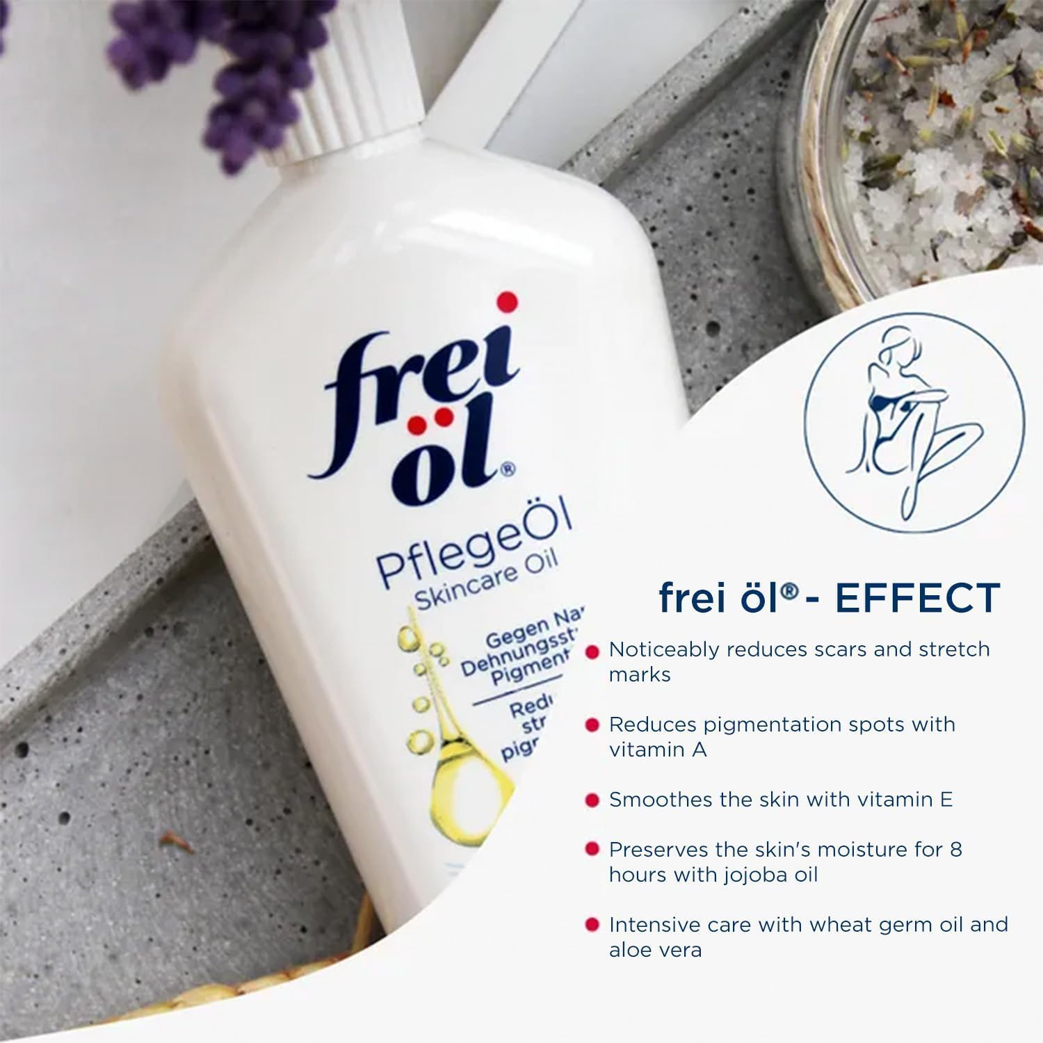 Frei &Ouml;l Care Oil, Skin Care Specialist against Scars, Stretch Marks and Pigment Spots, Body Oil, Microbiome Friendly and Vegan, 125 Ml image number 4