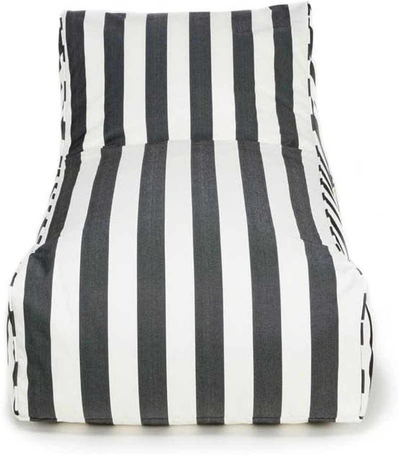 Billy Fresh Laid Back Outdoor Beanbag, 120 Cm Length X 65 Cm Width X 60 Cm Height, Black/White