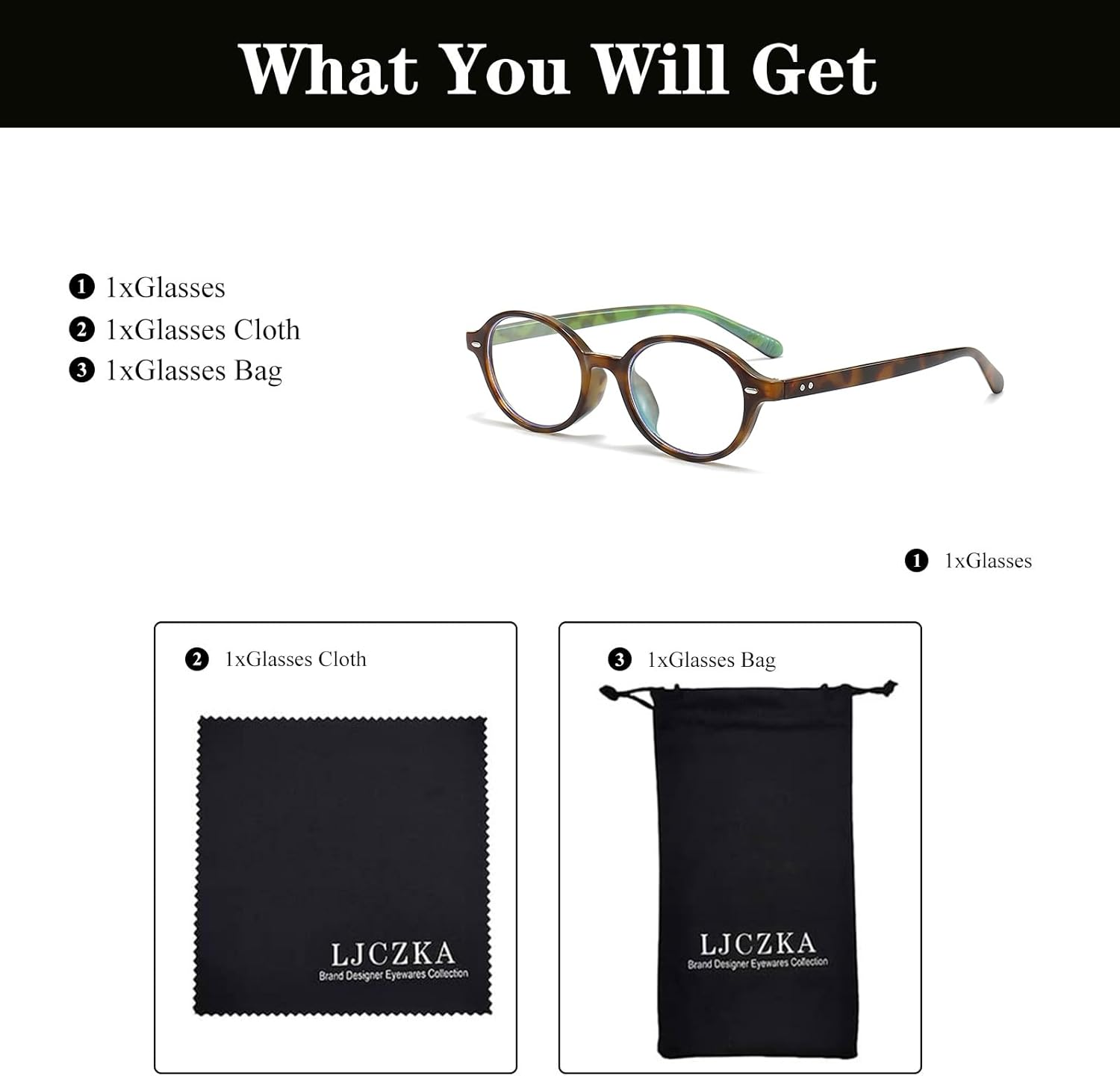 LJCZKA Oval Blue Light Glasses for Women Men round Computer Glasses Oval Frame anti Eyes Strain Headache for Reading Texting Gaming - Brown image number 3