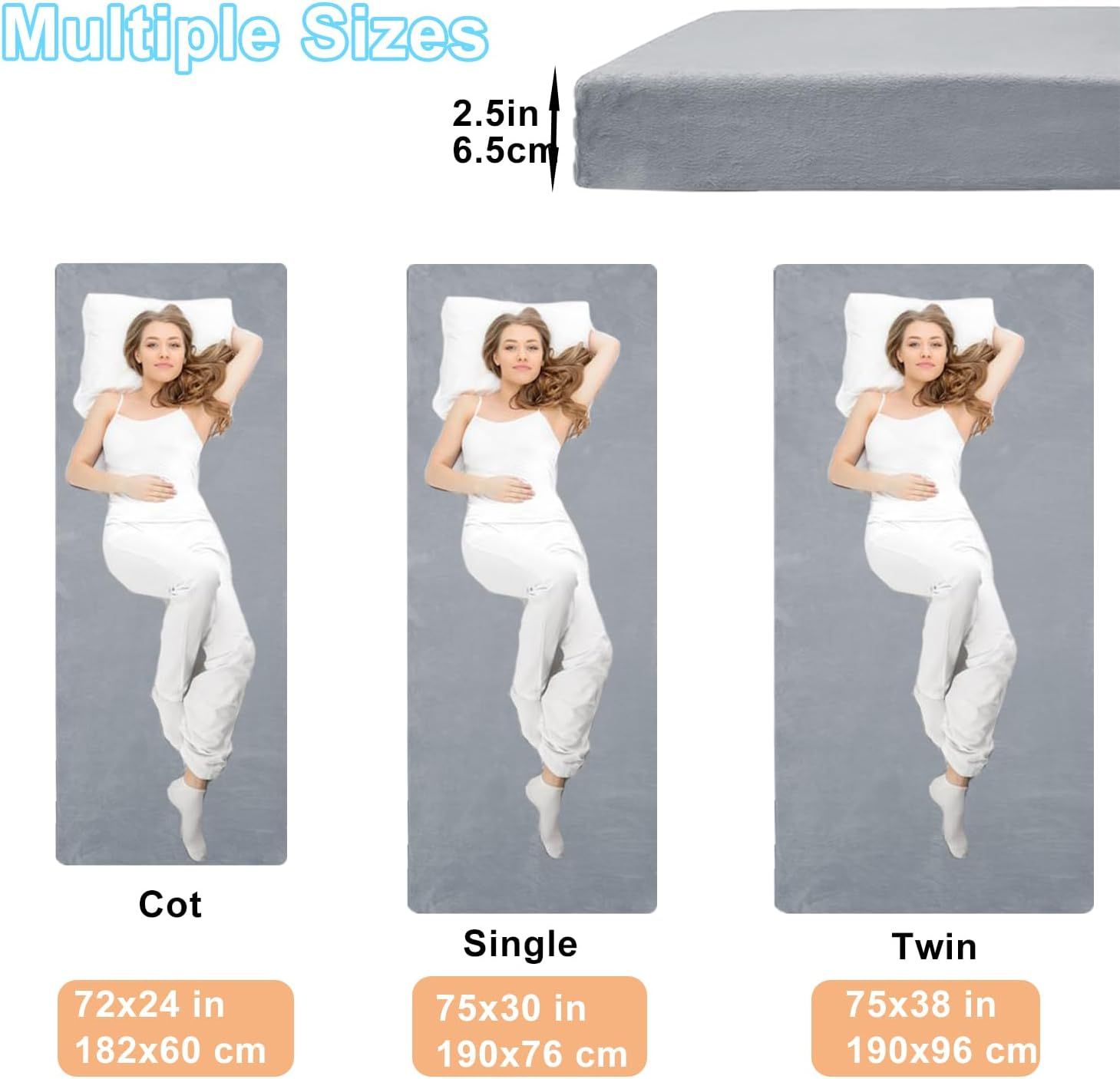 Memory Foam Camping Mattress - Portable Roll up Sleeping Pad for Car, Tent, Cot & Floor - Waterproof, Comfortable & Compact with Travel Bag image number 3