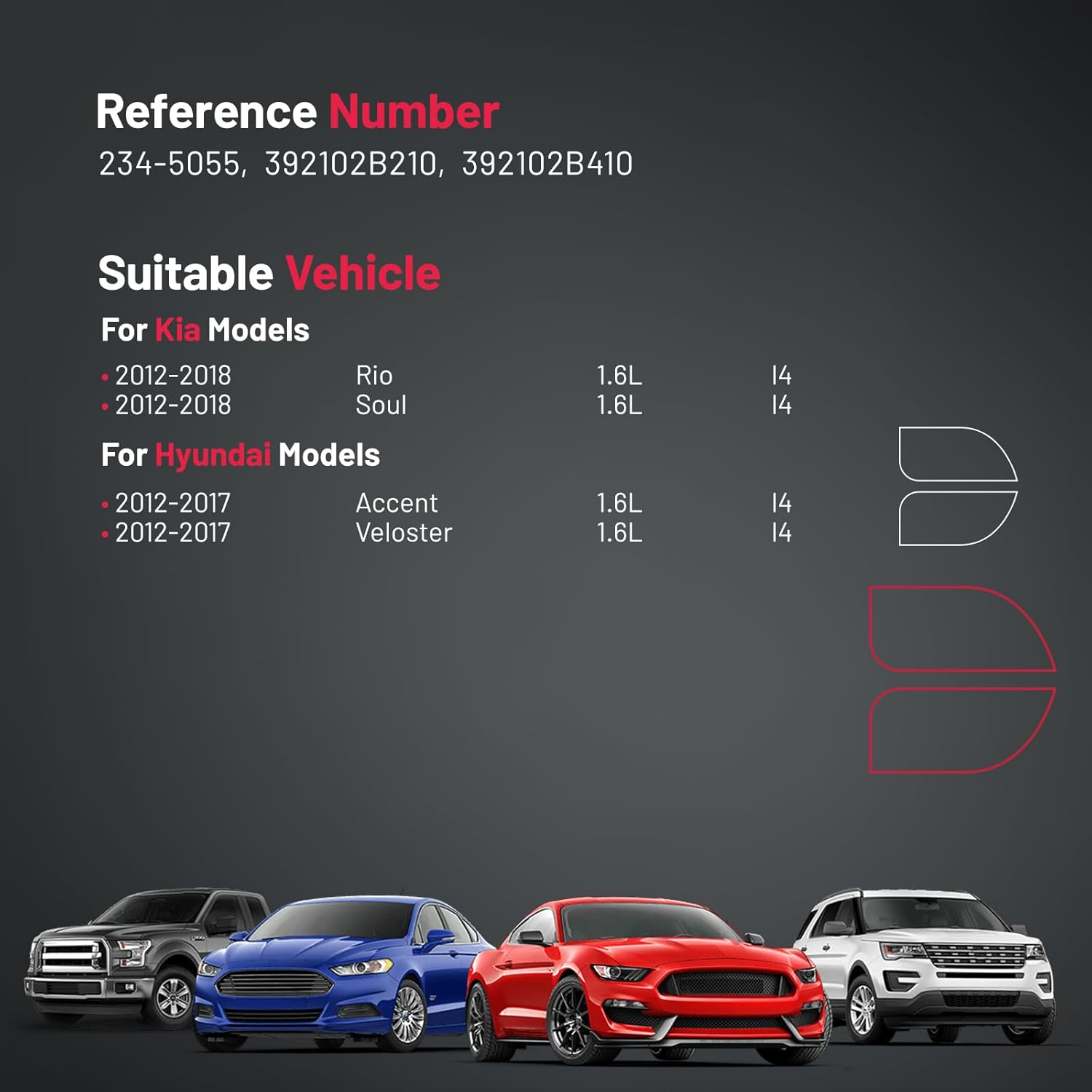 BDFHYK Oxygen Sensor Upstream O2, Compatible with 2012-2018 Kia Rio Soul 1.6L,2012-2017 Hyundai Accent Veloster 1.6L, 234-5055, 392102B210, 392102B410 Replacement 1PCS image number 2