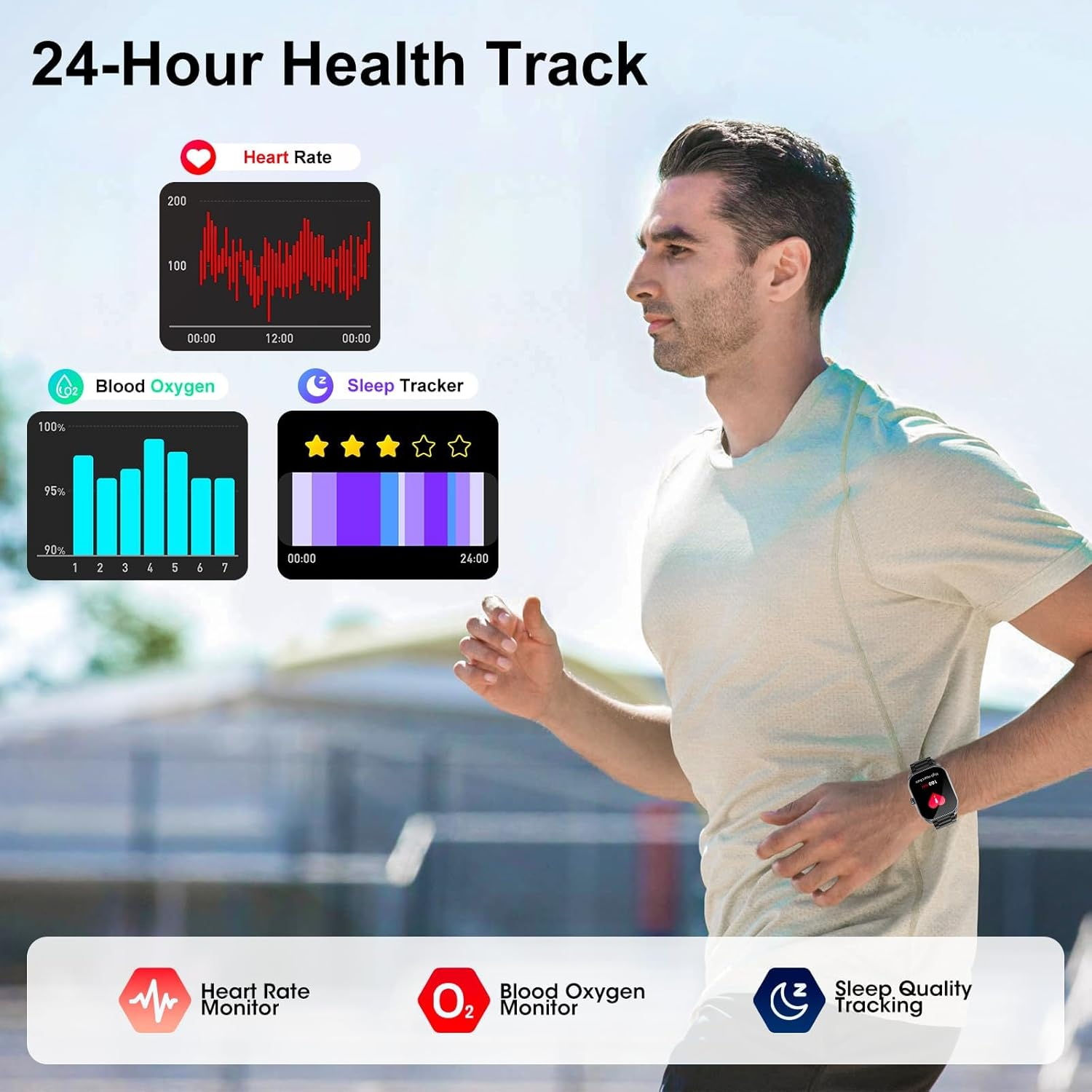 Curve Military Smart Watch for Men(Answer/Make Call), 2.01" Smartwatch 2025 Newest Fitness Tracker with 120+ Sports Modes IP68 Waterproof Fitness Watch for Android Ios (2 Straps)