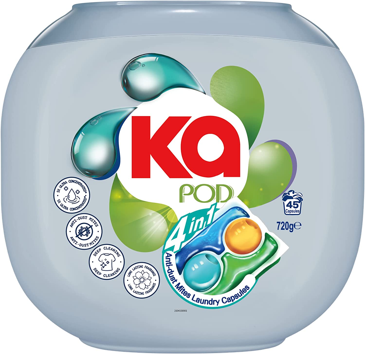 Ka Pod 4 in 1 anti Dust Mites Laundry Capsules 45 Pack image number 4