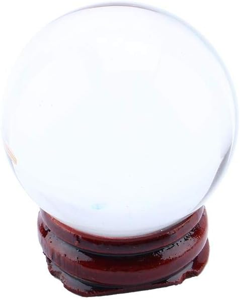 Clear Crystal Ball, 40Mm Asian Rare Natural Quartz Clear Magic Crystal Ball with Stand Base Perfect for Meditation and Decoration Feng Shui Crystals image number 1