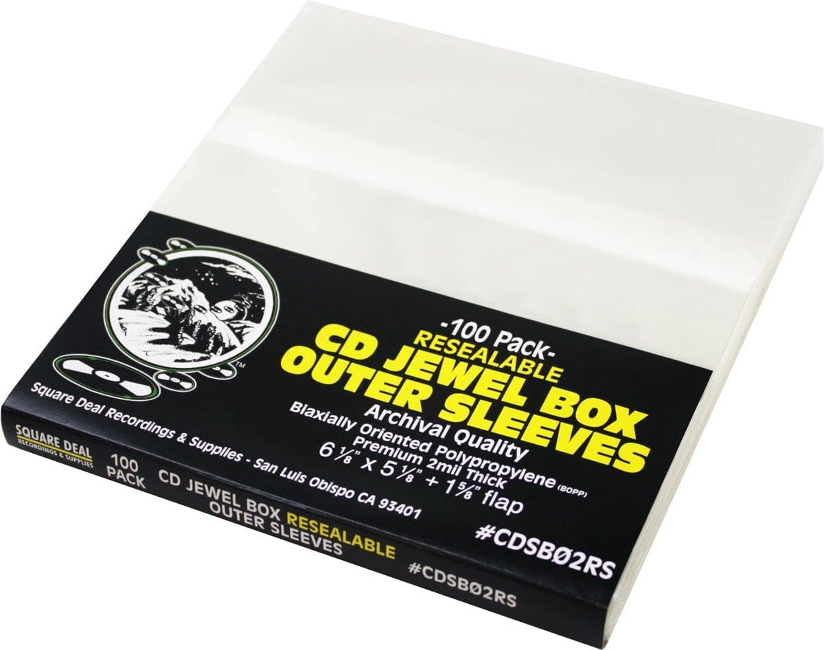 Yens (100) Resealable Sleeves for Standard 10.4Mm CD Jewel Cases image number 2