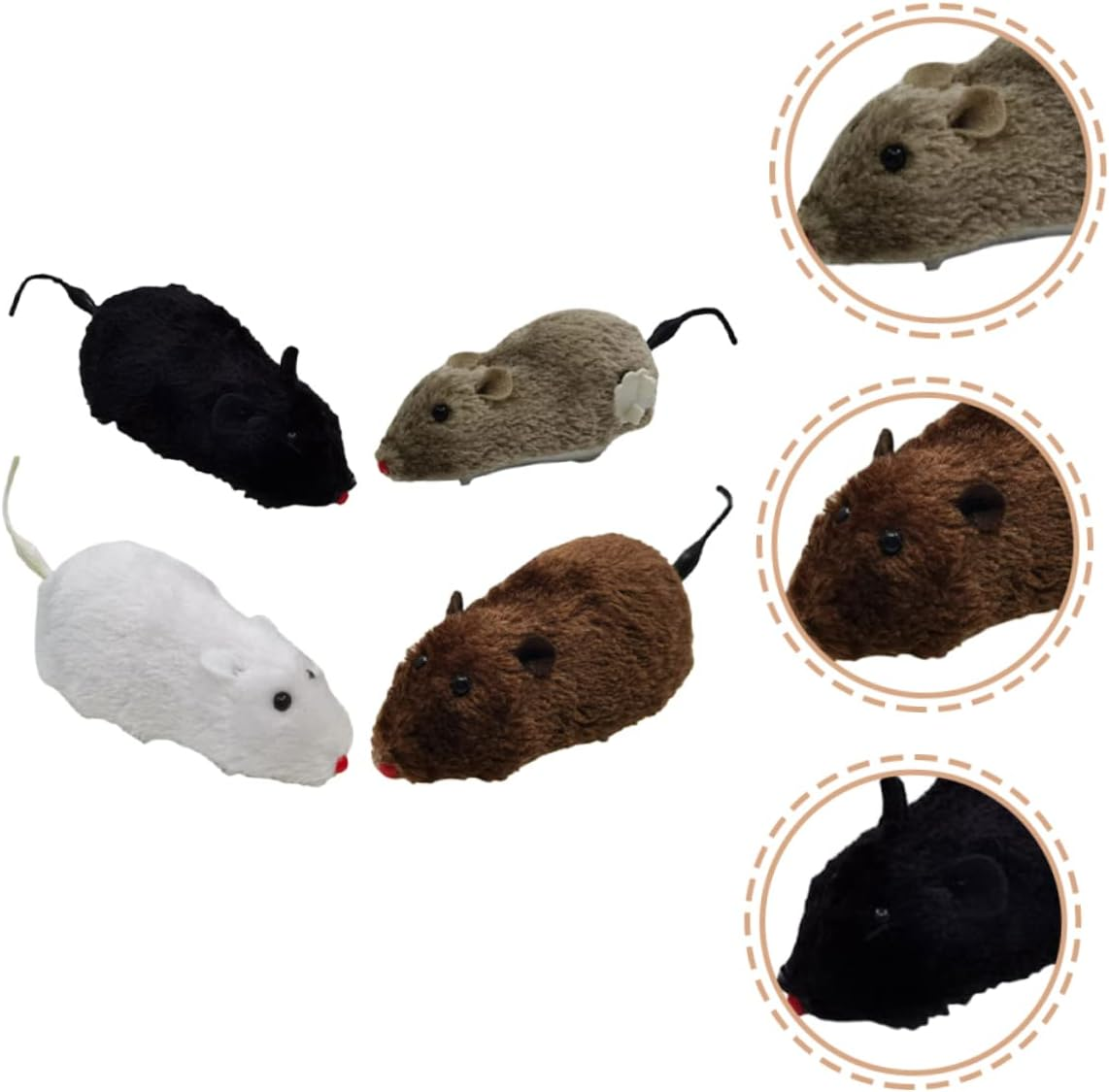 INOOMP Halloween Wind up Mouse Cat Toy 4 Pack Kitten Toys for Indoor Cats Moving Cat Mice Toys No Battery Required image number 1