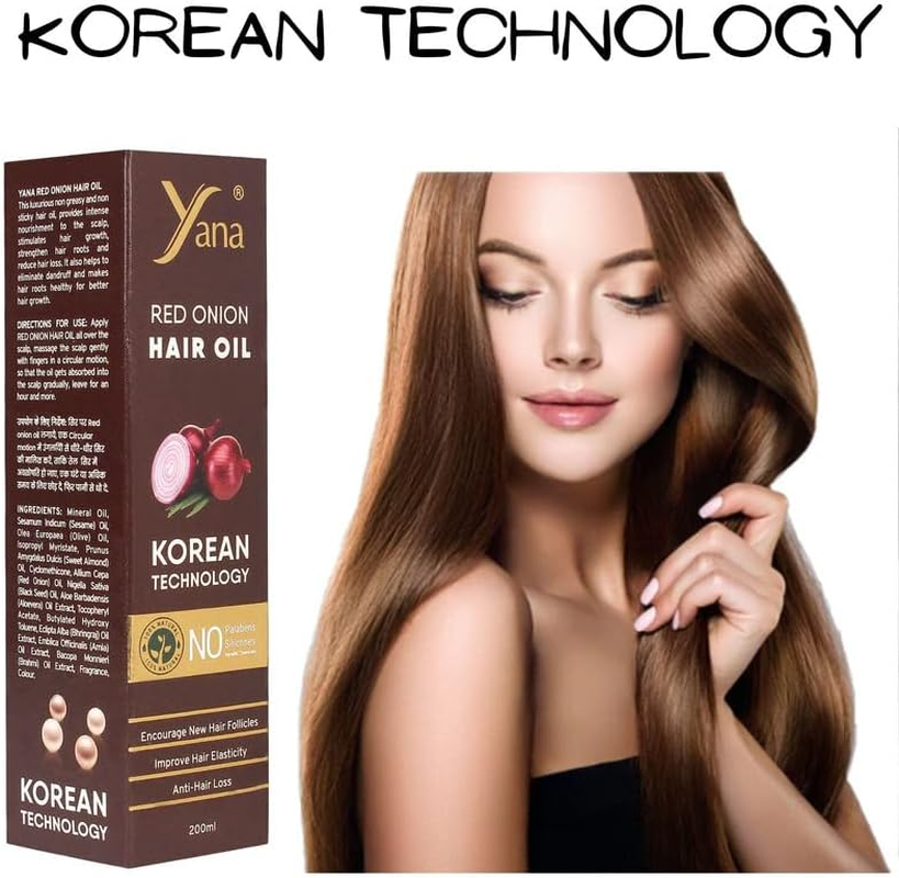 Onion Hair Oil for Fall Control & Growth, Strengthen Frizzy & Dry by Korean Technology image number 2