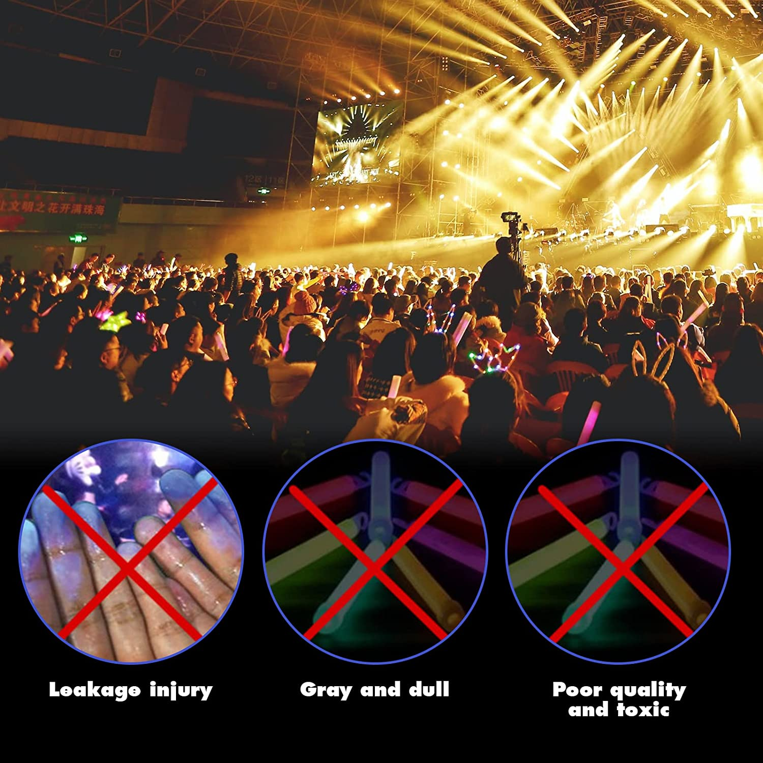 32Pcs Ultra Bright Glow Sticks in Bulk - Multi Use Glowsticks for Halloween, Parties, Concert and Survival Kit (Multi Color) image number 4