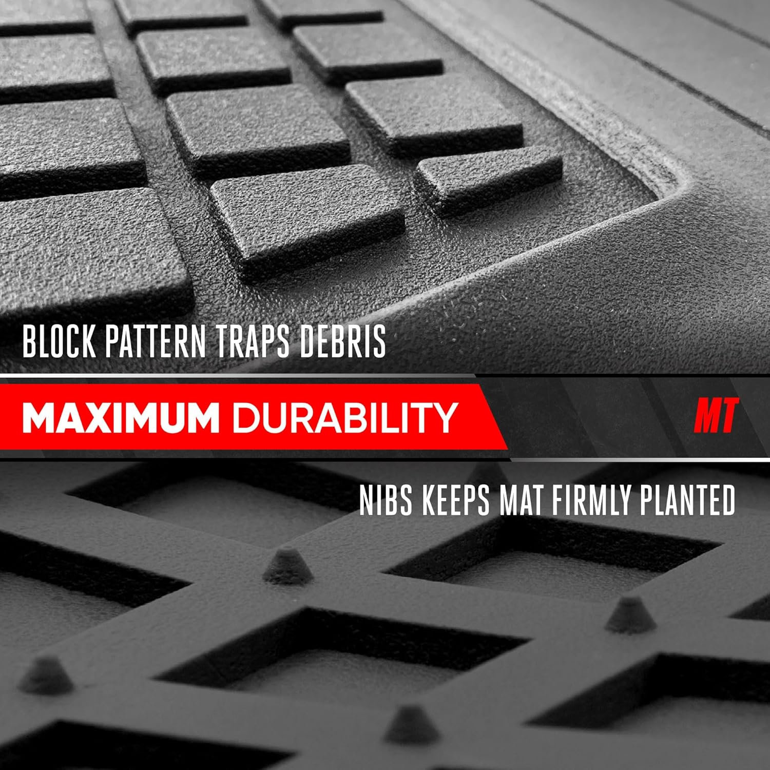 Motor Trend Premium Flextough All-Protection Cargo Mat Liner &ndash; W/Traction Grips & Fresh Design, Heavy Duty Trimmable Trunk Liner for Car Truck SUV, Black (OF-985-BK) - Black image number 2