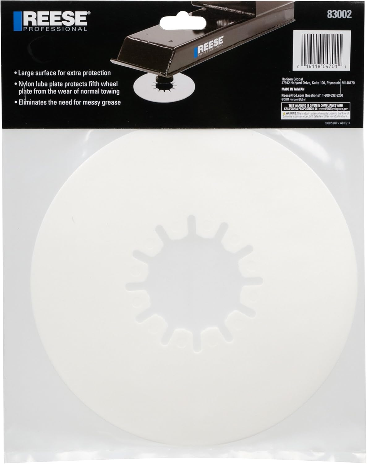 Reese Towpower 83002 Fifth Wheel Lube Plate