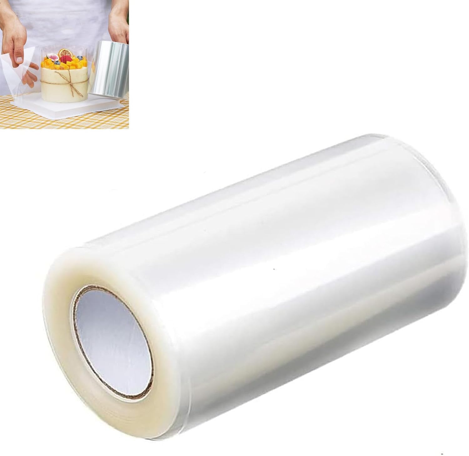 Cake Collars 4 X 394Inch,Transparent Cake Rolls Acetate Sheet Baking Mousse Surrounding Edge，Transparent Chocolate Mousse Collar Baking Surrounding Edge Decorating Roll for Cake image number 1