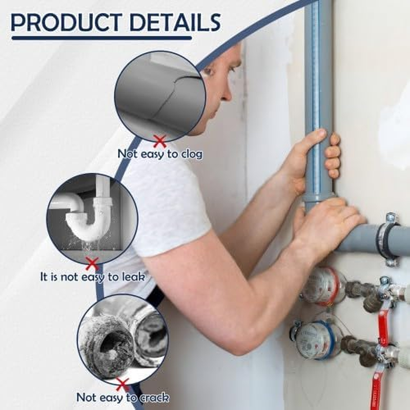 Ziyonix 4 Pieces PVC Pipe, 50Mm Pressure Solvent Weld Bend Durable PVC Pipe Connector Conduit Accessories Elbow 90 Degree Elbow for Sewer Plumbing Drain Pipe Water Supplies