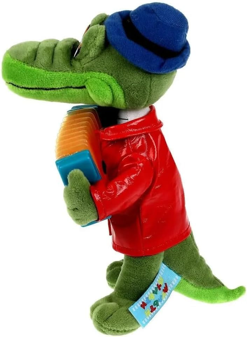 Eksmo Vintage Soviet Collectible Souvenir Crocodile Krokodil Gena with Accordion. One of the Most Famous Soviet Soyuzmultfilm, Green image number 1