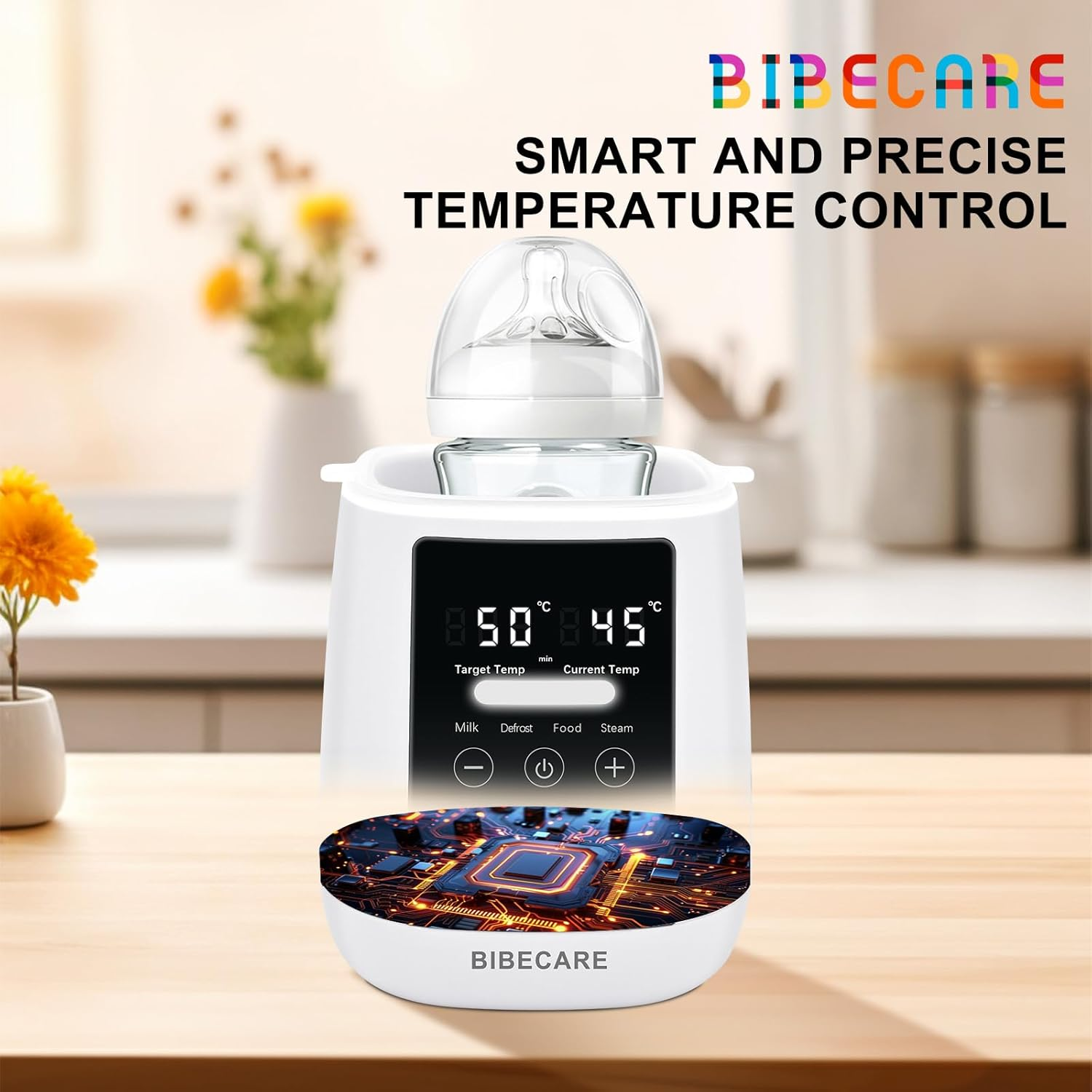 Bottle Warmer, Baby Fast Bottle Warmer for Breastmilk & Formula with Temp Display, Accurate Temperature Control, 9 in 1 Auto Shut-Off, Defrost, Keep 48H Warm & Night Light Heat Baby Food Jars image number 5