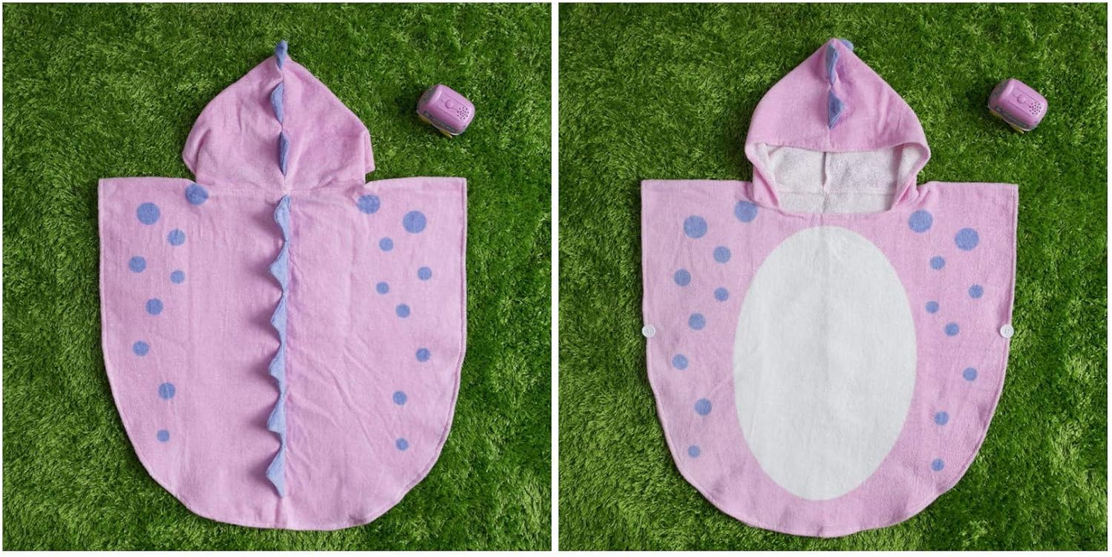 Letuwj Children Hooded Beach Bath Towel Robe 100% Cotton Dinosaur Pattern Swimming Surfing Poncho Sport Robe image number 7