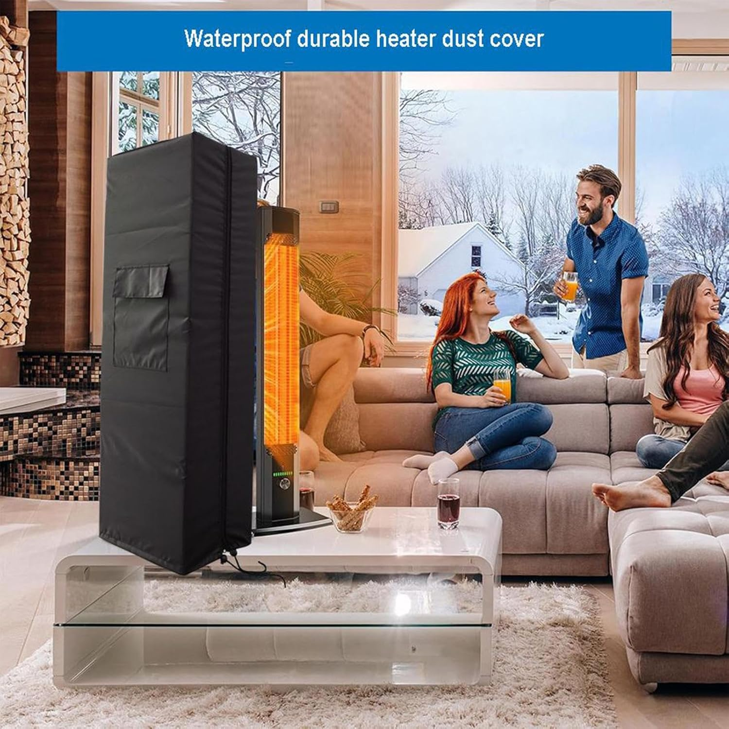 Outdoor Patio Heater Cover | Waterproof Protector - with Zipper Deck Heater Cover | for Outdoor outside Winter Home Air Conditioner Indoor