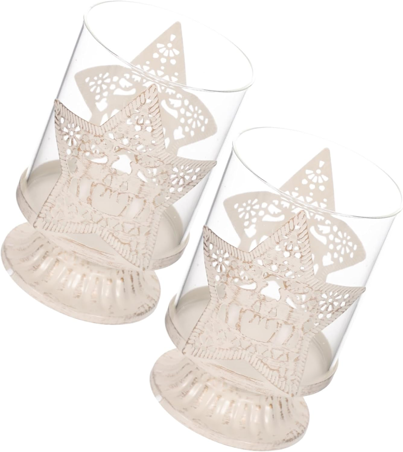 Anneome 2Pcs Fine Crafted Christmas Deer Ornament Candle Shelf Xmas Candleholder Home Decor