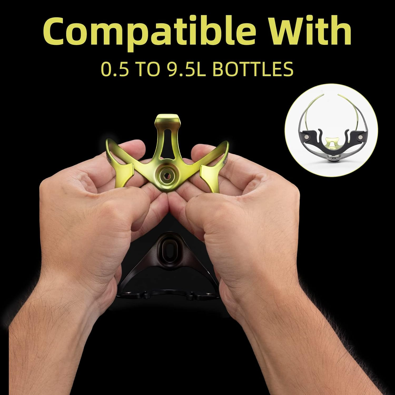 ROCKBROS Bike Water Bottle Holder Lightweight Bicycle Water Bottle Cage Aluminum Alloy Bike Cup Holder Bike Accessories Green image number 3