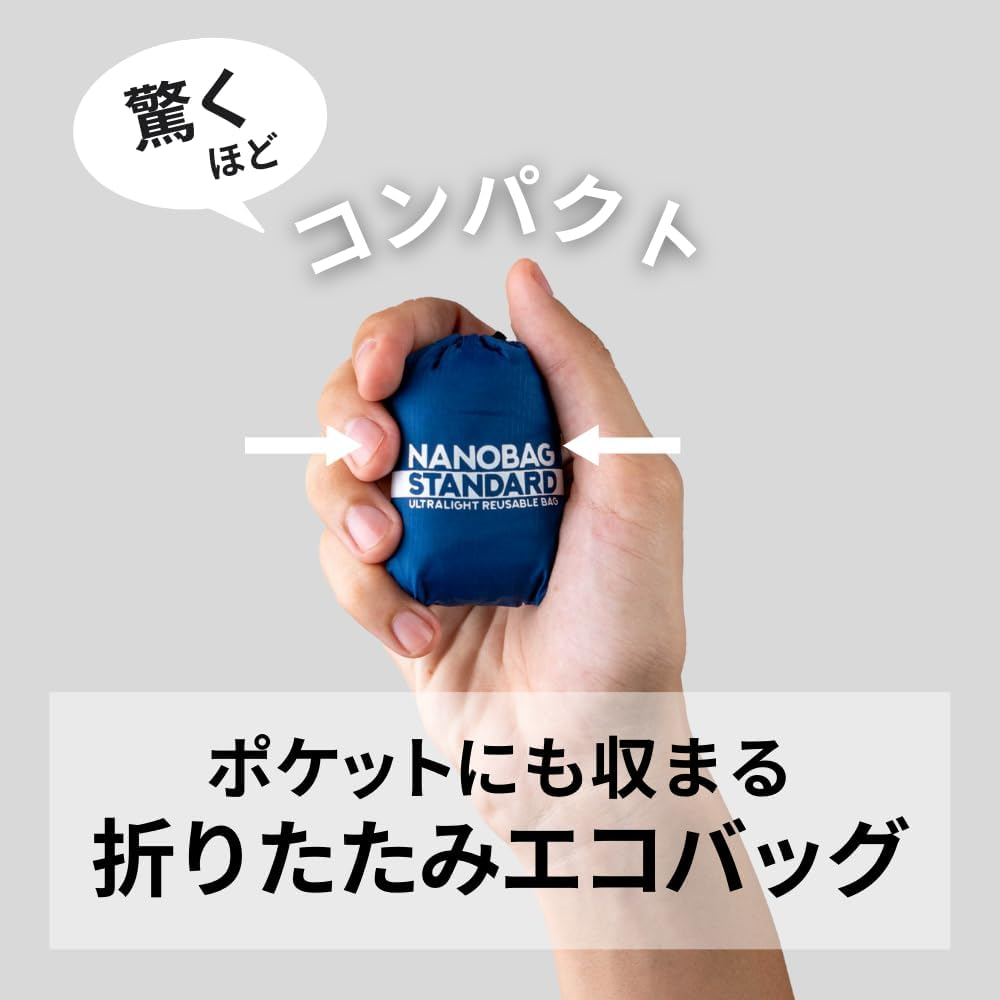 Nanobag - Ultra-Lightweight Compact Tote Shopping Bag - Reusable, Tiny and Eco-Friendly Foldable Multipurpose and Stylish image number 4