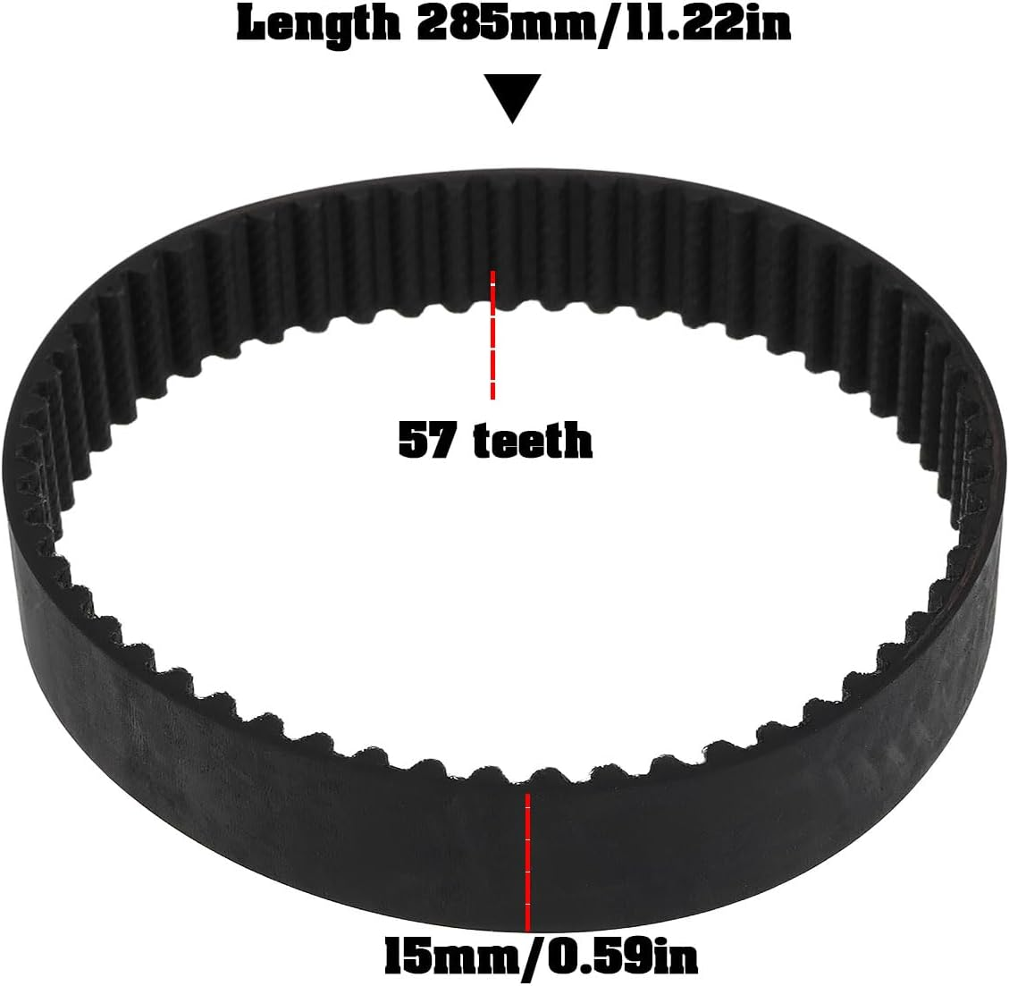 2Pcs 57 Teeth Belt Sander Timing Belt 285X15Mm 513055002 Compatible with AEG HBS1000E image number 5