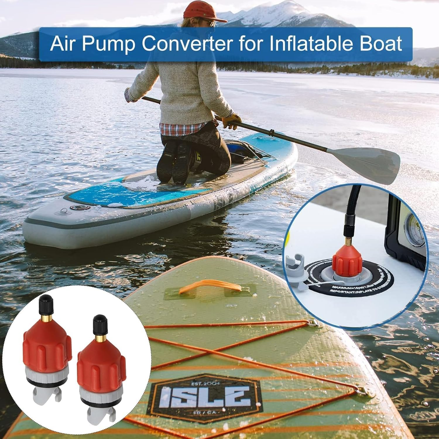 Boat Air Valve Adaptor Kit,Inflatable Sup Pump Adaptor,Paddle Board Pump Adaptor,Nozzles Sup Pump Adaptor Air Pump Converter,Stand up Paddle Board,Inflatable Bed,Compressor Air Valve Converter image number 6