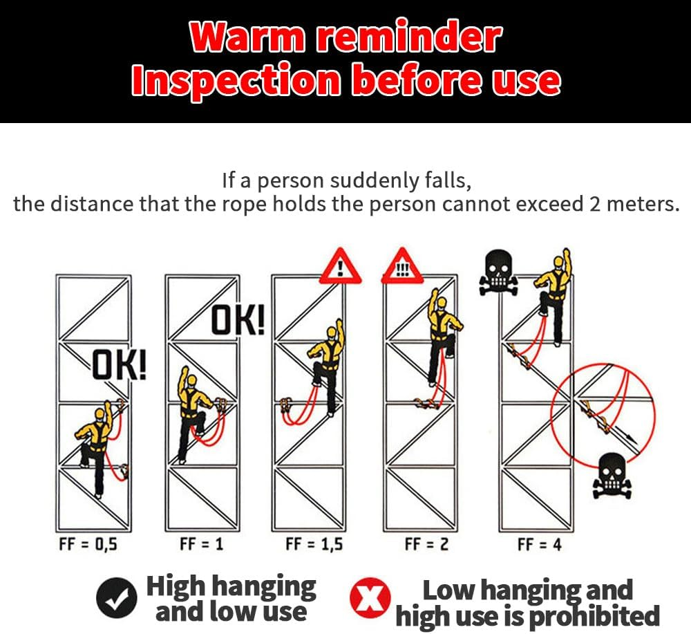 Heavy Duty Half Body Safety Harness, Fall Protection Durable Security Tie, Adjustable Protect Encase, for Construction, HVAC Installation, and High Altitude Work image number 4
