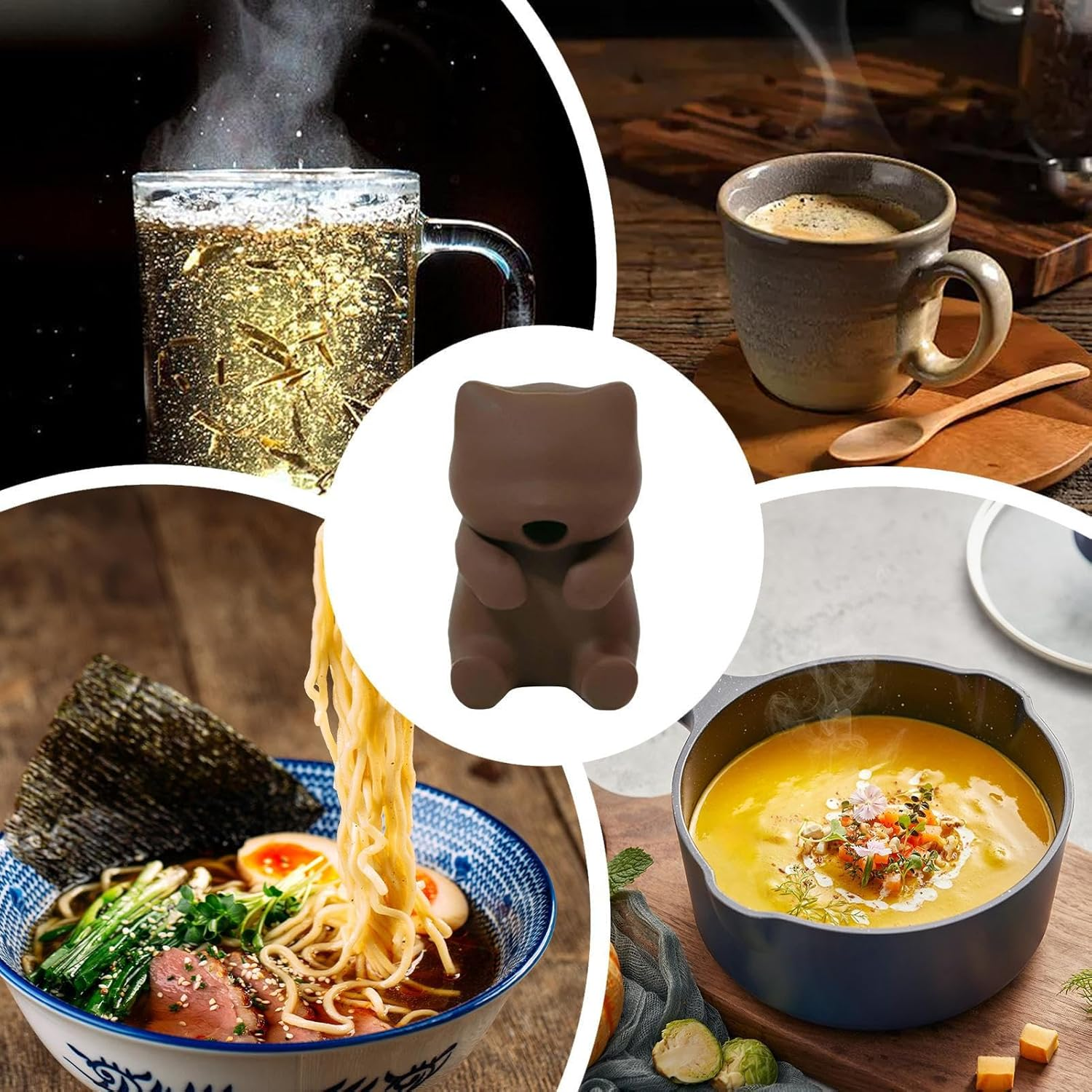 Mini Food Cooling Fan, Usb Rechargeable Cat-Shaped Cooler with Portable Design, Food Cooling Tool for Home, Kitchen Gadget, Kitchen & Dining Gadgets Accessory for Offices Travel 3.15X2.56 Inches - White image number 7