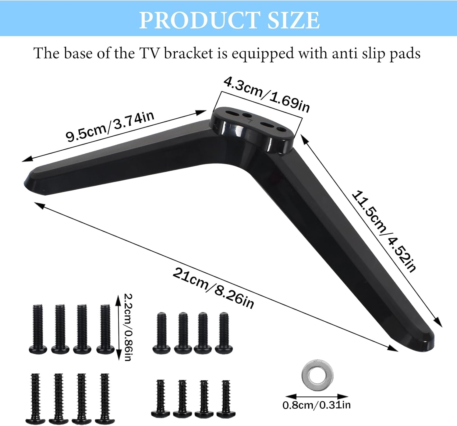 Universal TV Base Stand Compatible with Most 32-55 Inch TCL Roku Smart Tvs, Black Stand Legs with Screws, Easy to Install Replacement image number 3