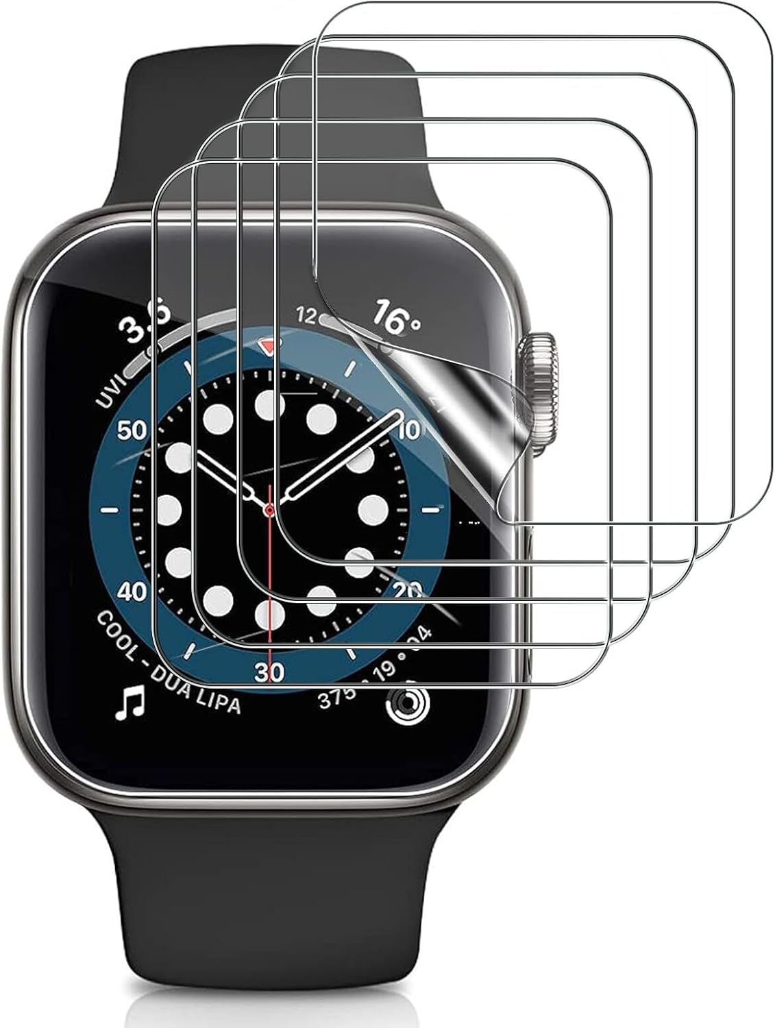 5 Pack TPU Screen Protector Compatible with Apple Watch 41Mm Series 9/8/7, [Upgrade Flexible Film] Anti-Scratch [Bubble Free] Soft HD Protection Clear Film for Iwatch 41Mm image number 5