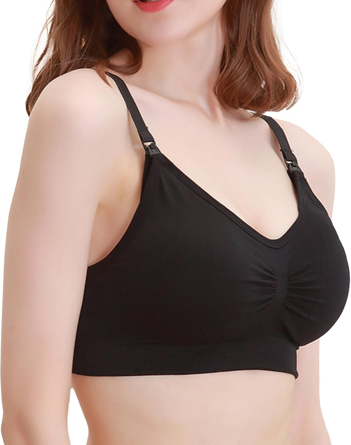 Dress Cici Nursing Bra Wirefree - Breastfeeding Clasp Mom Support, 5 PCS image number 6