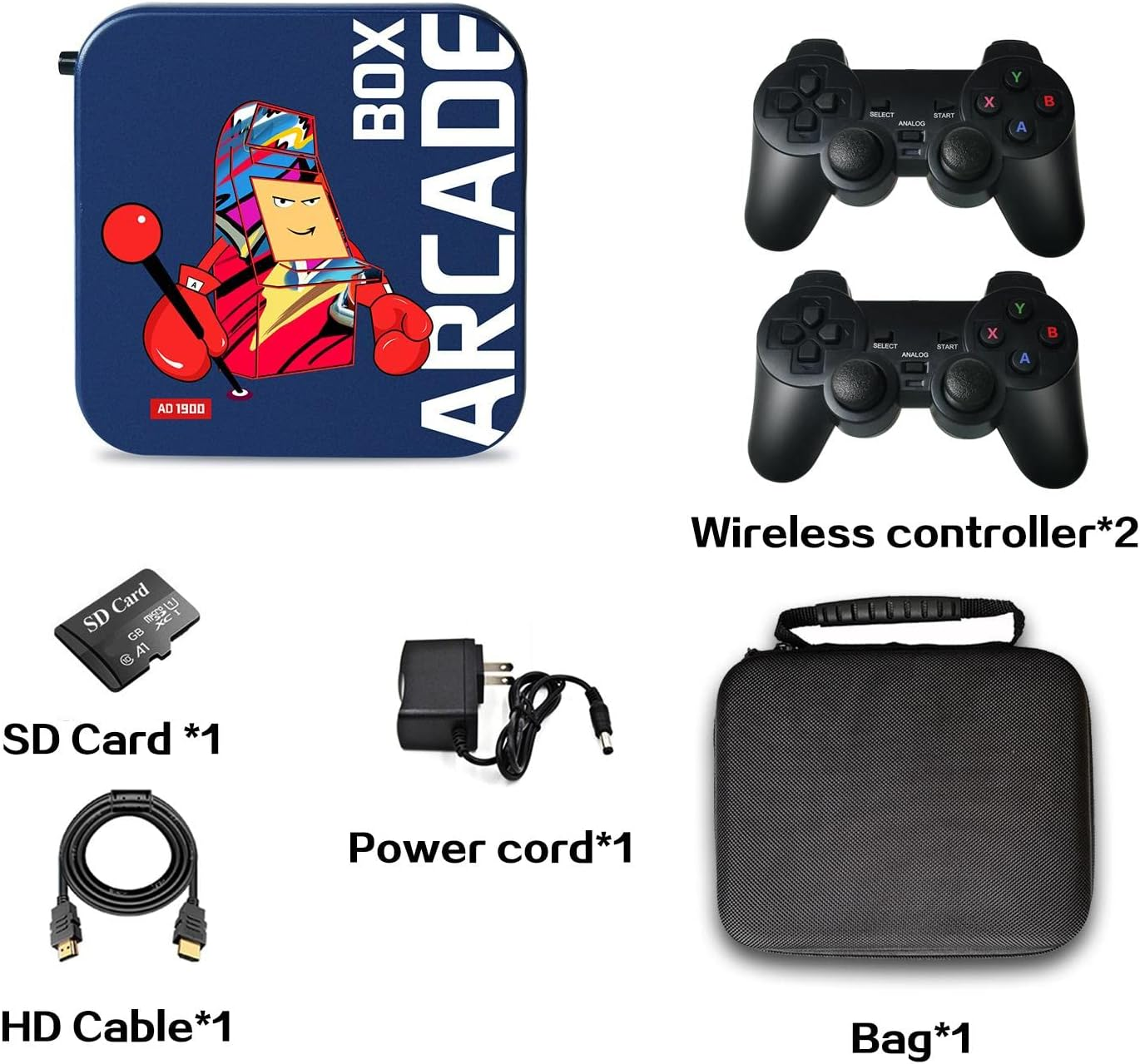 Arcade Box Emulator Game Console with Built-In 33000 Games, 50+Emulator, 2 Wireless Controllers, Contain NES/NEOGEO/DC/N64/PS1/PSP Etc, 64G Card image number 5