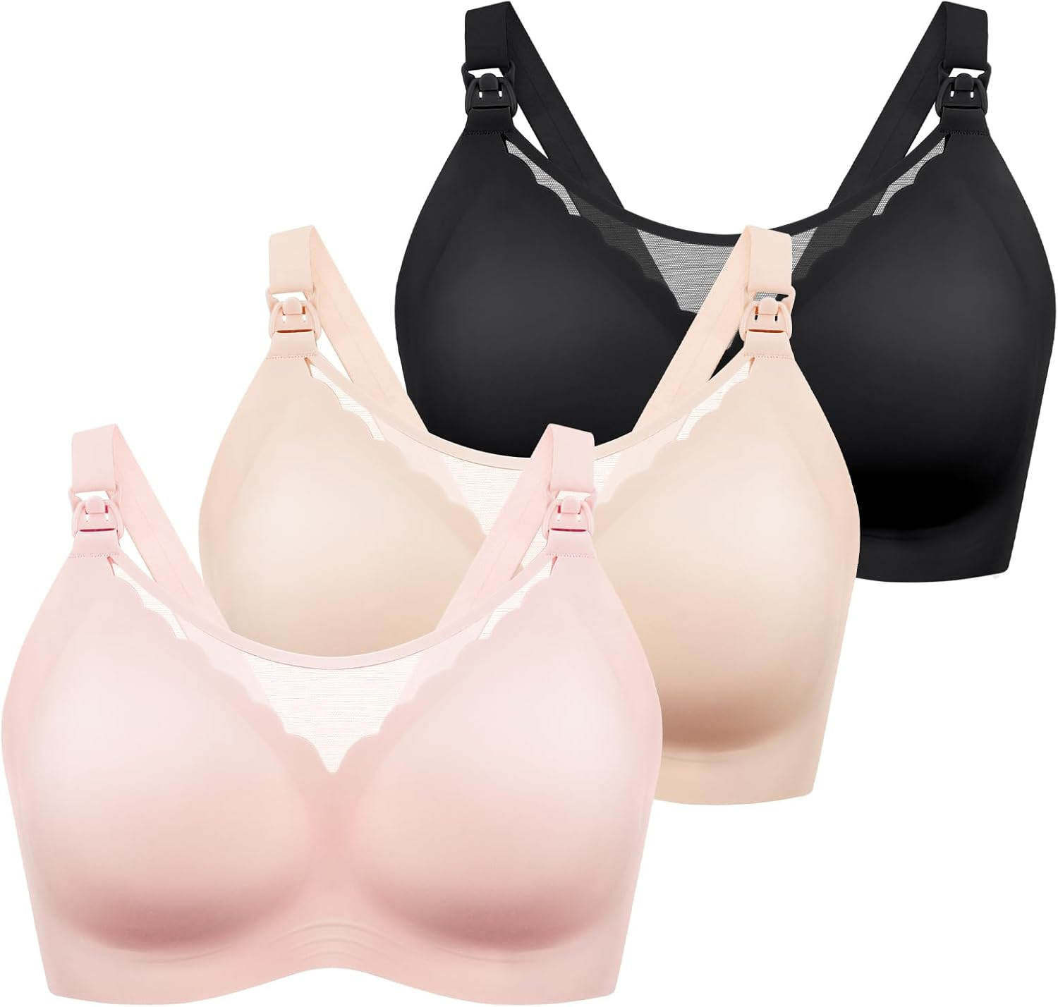Nursing Bras for Breastfeeding, Seamless Ultra Comfort Breathable Maternity Bras, Natural Shape Pregnancy Bras