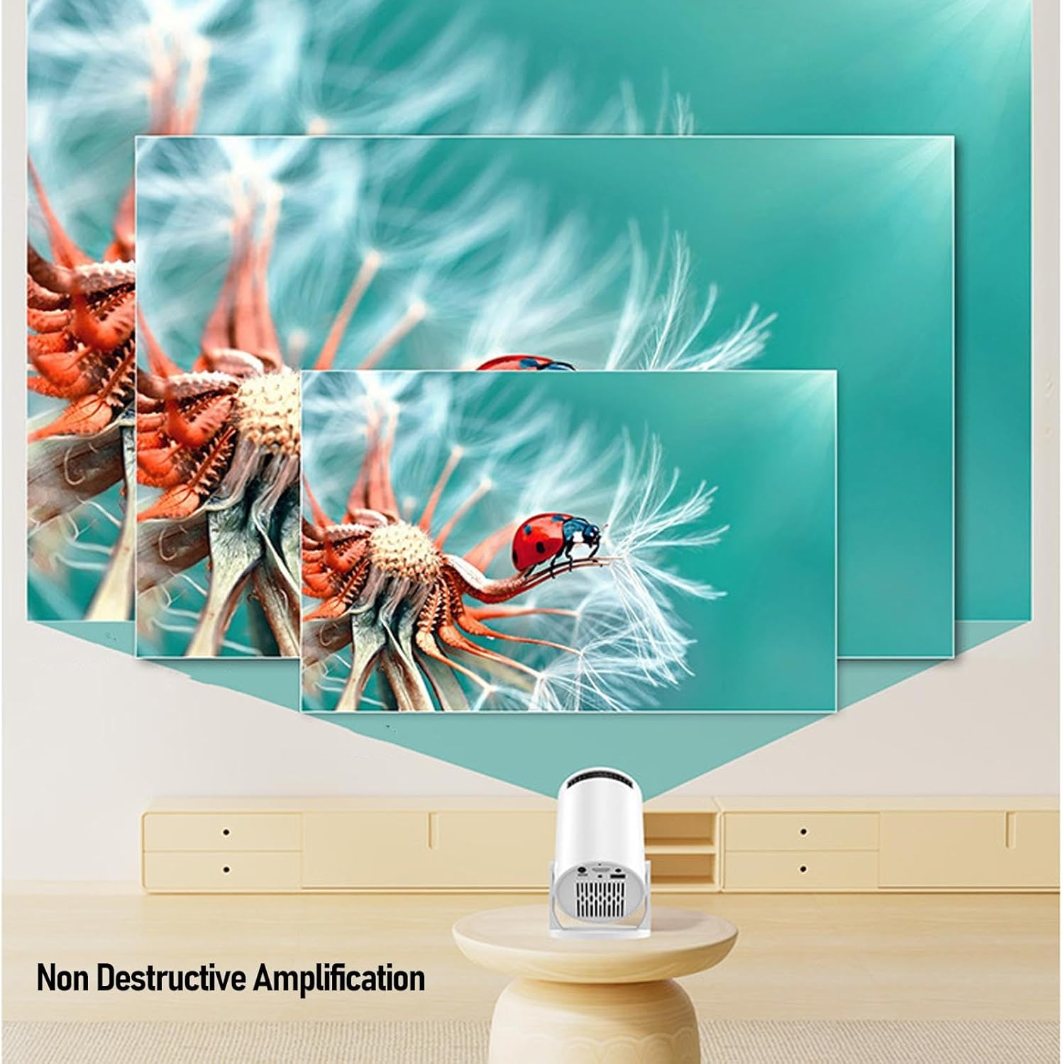 YUEHISY Small Wifi Video Projector, Home Theater Projector with Immersive Sound & Low Noise, Multi-Port Connectivity image number 2