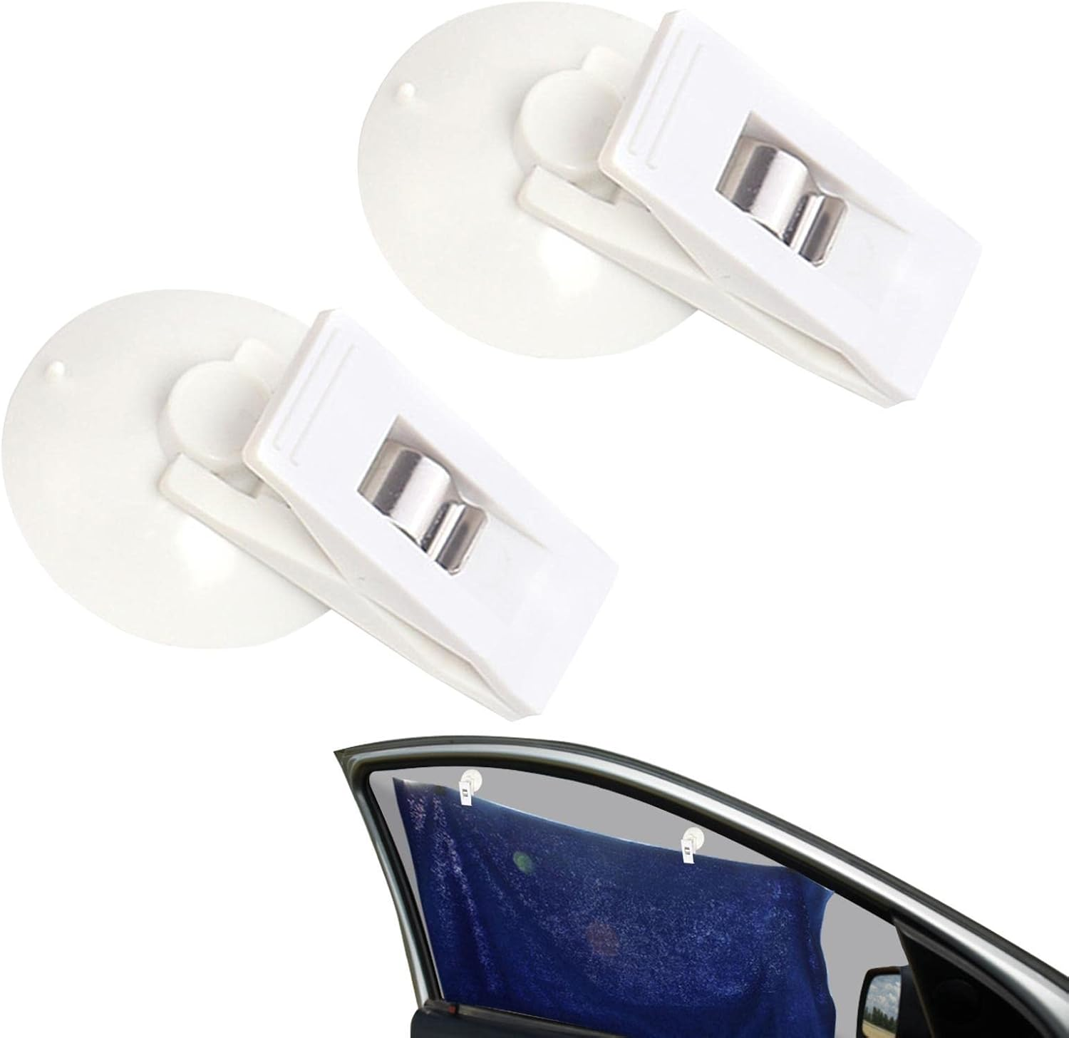 Car Parking Ticker Holder,Invoice Ticket Folder, Parking Permit Holder, Parking Ticket Holder | 2 Card Clamp, Bill Clip, Auto Interior Accessories, Suction Cup Fridge, Car, Home - White image number 4