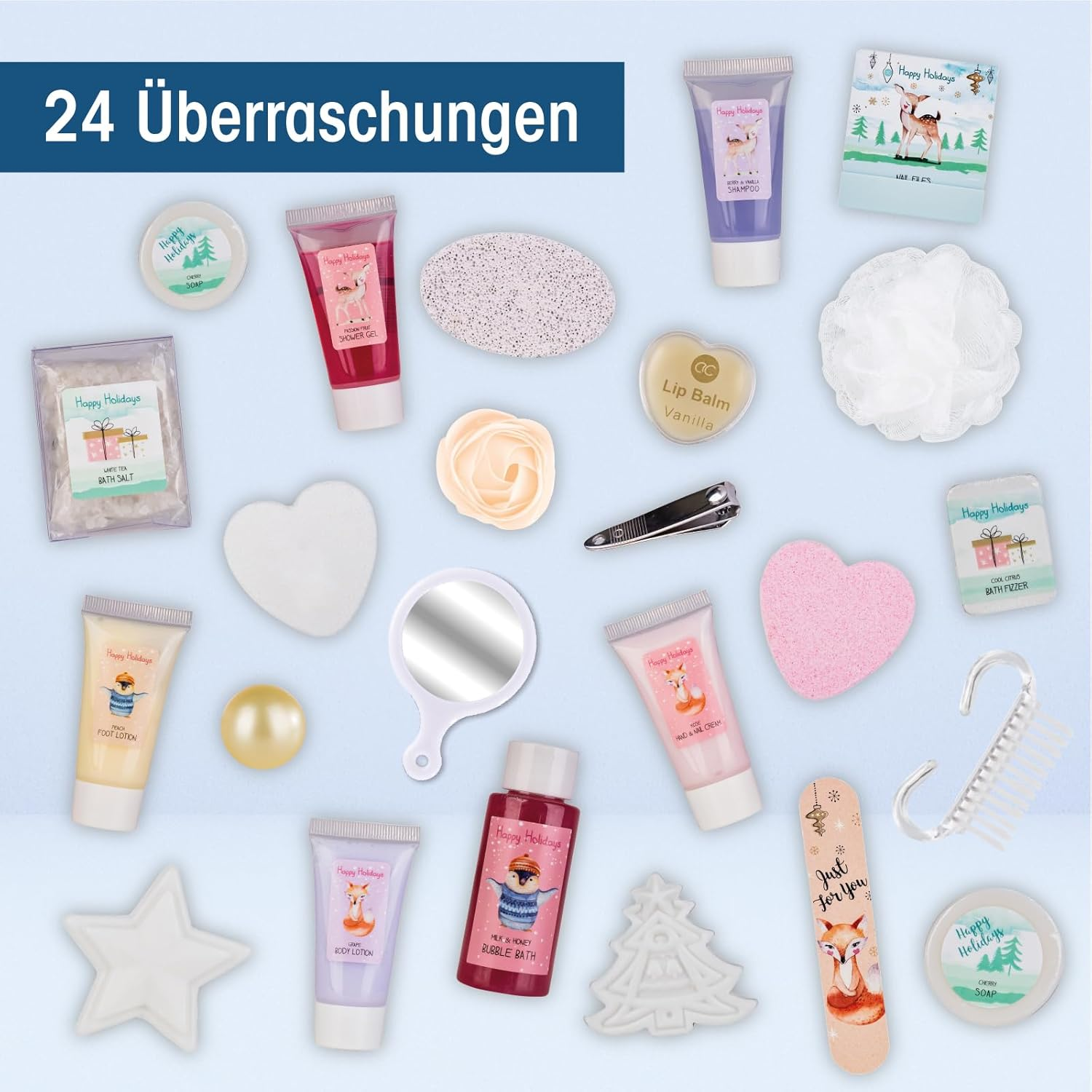 Accentra Care Advent Calendar 2024 for Girls with 24 Care Products - Beauty Advent Calendar with Body Lotion, Bath Bombs, Shower Gel, Shampoo, Lip Balm, Hand Cream and Much More - Christmas Calendar image number 3