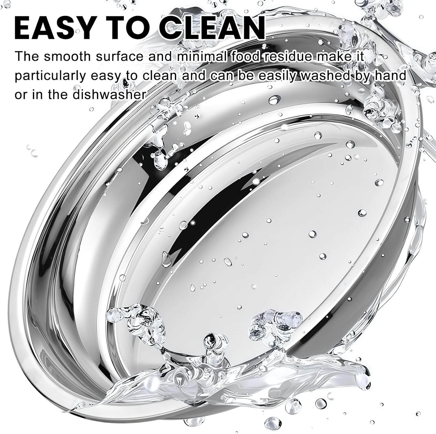 8 Pieces Stainless Steel Plates, Bowls, Stainless Steel round Tableware, Camping Set, 8-Piece Set, Stainless Steel Plates & Bowls for Camping, Picnic, Hiking, Kitchen, Party image number 6