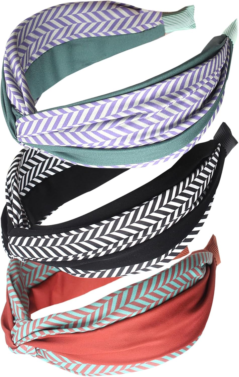 3Pcs Wide Headband French Bow Knot Hair Hoop Fabric Non-Slip Headwear Elastic Twist Hair Accessories Alice Hair Bands for Women&hellip;