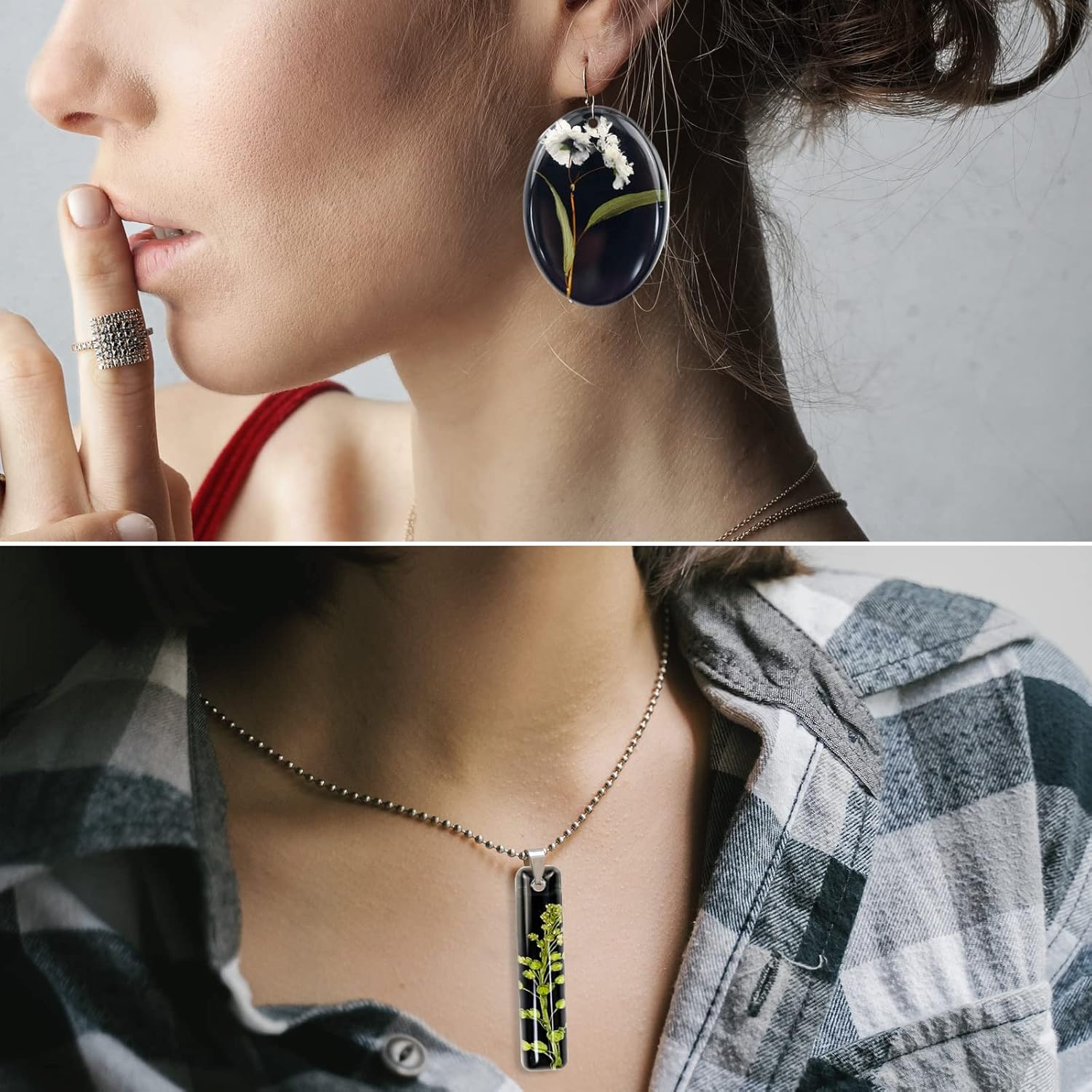 2Pcs Resin Jewelry Molds, Jewelry Pendant Mold for Epoxy Casting, Silicone Resin Molds, Pendant Earrings Necklace Keychain Mould for DIY Jewelry Craft Making image number 5