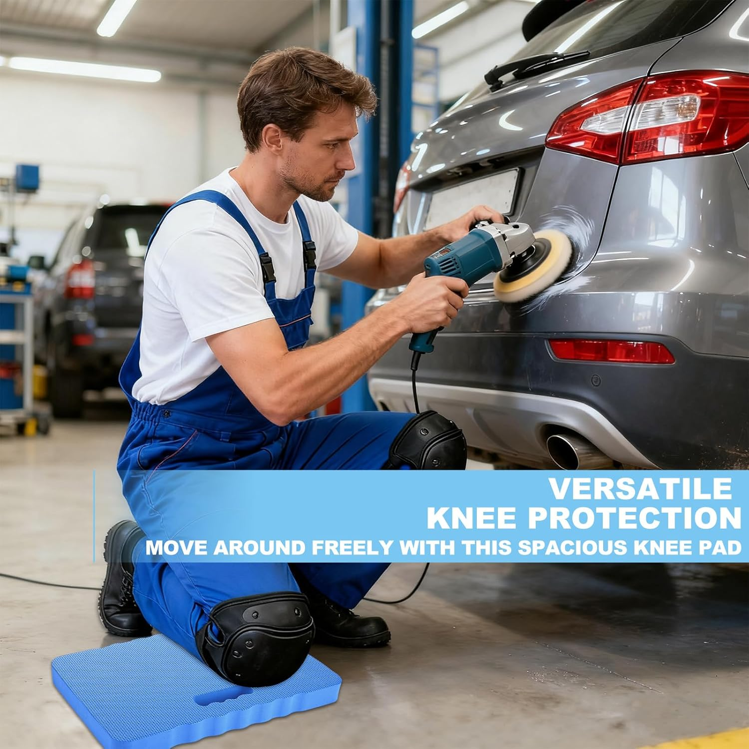 APACALI Pack of 3 Knee Cushions Garden Blue, 43 X 28 X 4 Cm Thick Garden Knee Cushion, Water-Repellent Knee Pad Garden, Knee Cushion, Multi-Purpose Cushion for Work, Yoga, Gardening, Baby Bath image number 6