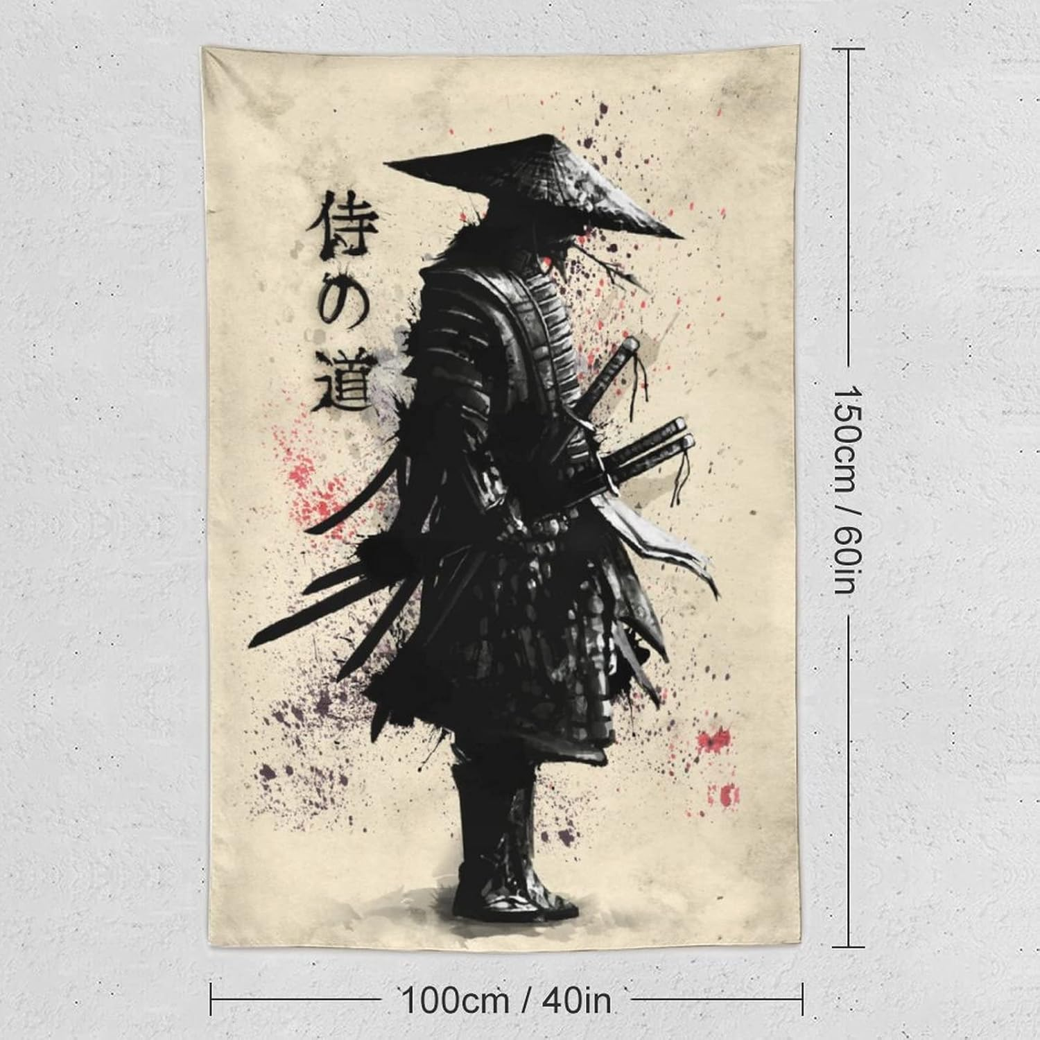 Japanese Samurai Art Tapestry Poster Wall Wall Art Wall Decor Apartment Home Dorm Wall Decorations for Living Room Bedroom Tapestries 40"X60" image number 6