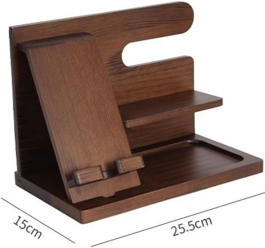 Yizunnu Wood Phone Docking Station for Men - Wooden Nightstand Organizer Birthday Gifts for Men or Dad for Men Graduation Anniversary Idea Birthday Gifts image number 3