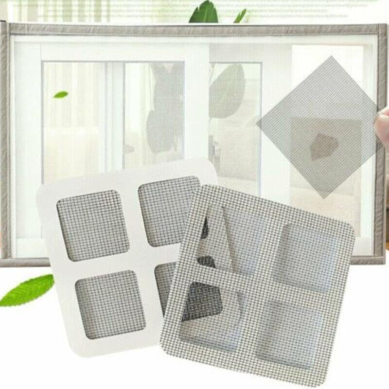 AIMALL 12PCS Fly Screen Net Repair Tape Patch Adhesive Door Curtain for Mending Holes Set - Durable Polyester Door & Window Net Patch Kit for Mending Tears & Holes image number 6
