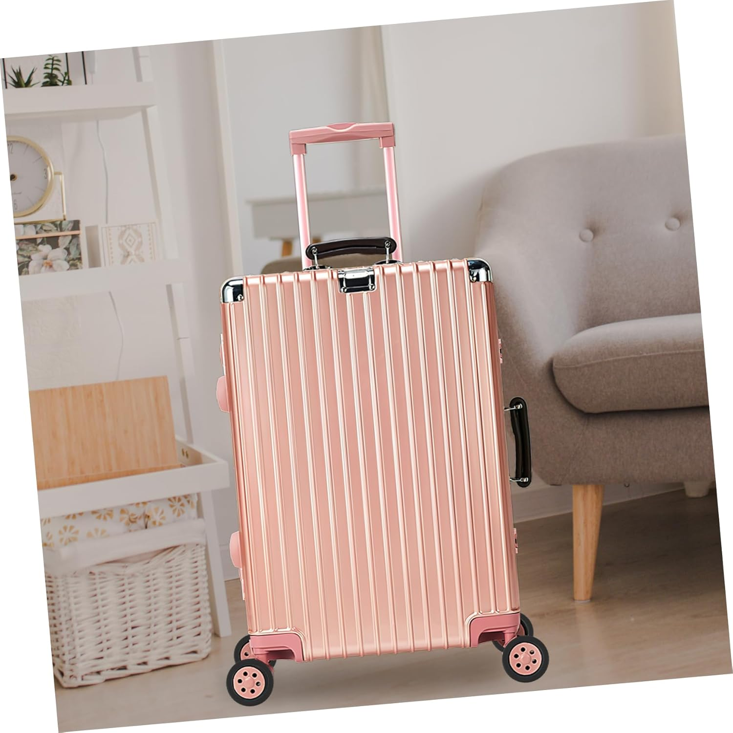 FUNOMOCYA 8Pcs Rubber Luggage Wheel Covers for Suitcases Noise-Reducing Dark Black Suitcase Wheel Protectors Compatible with Hardwood Floors image number 3