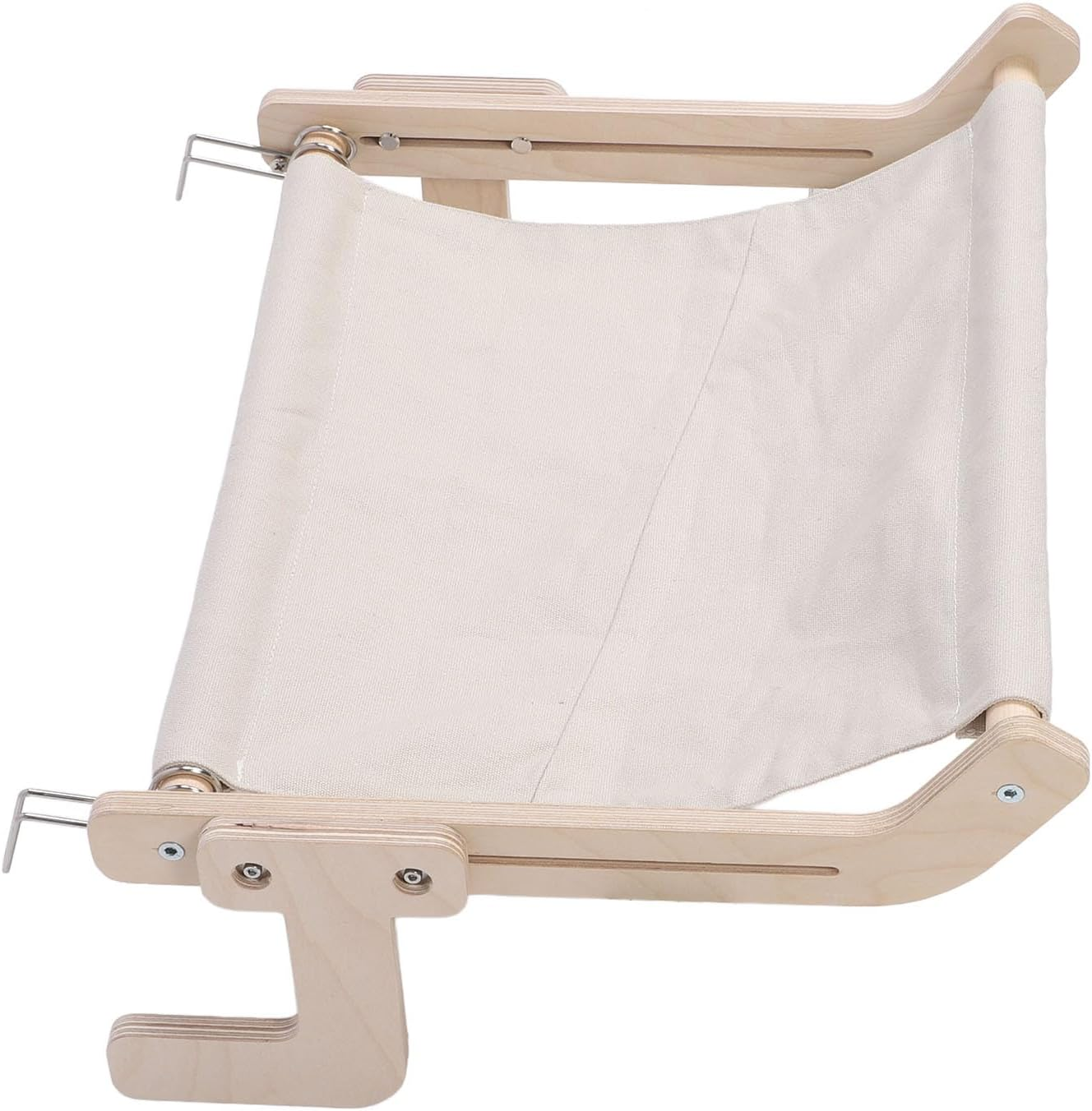 Depisuta Cat Window Perch, Sturdy Wood Frame Cat Sill Window Perch, Large Hammocks Bed Shelf, Wall Mount Bedside Hammock for Indoor Windowsill Sleeping, Climbing and Playing (Gray) - Gray image number 6