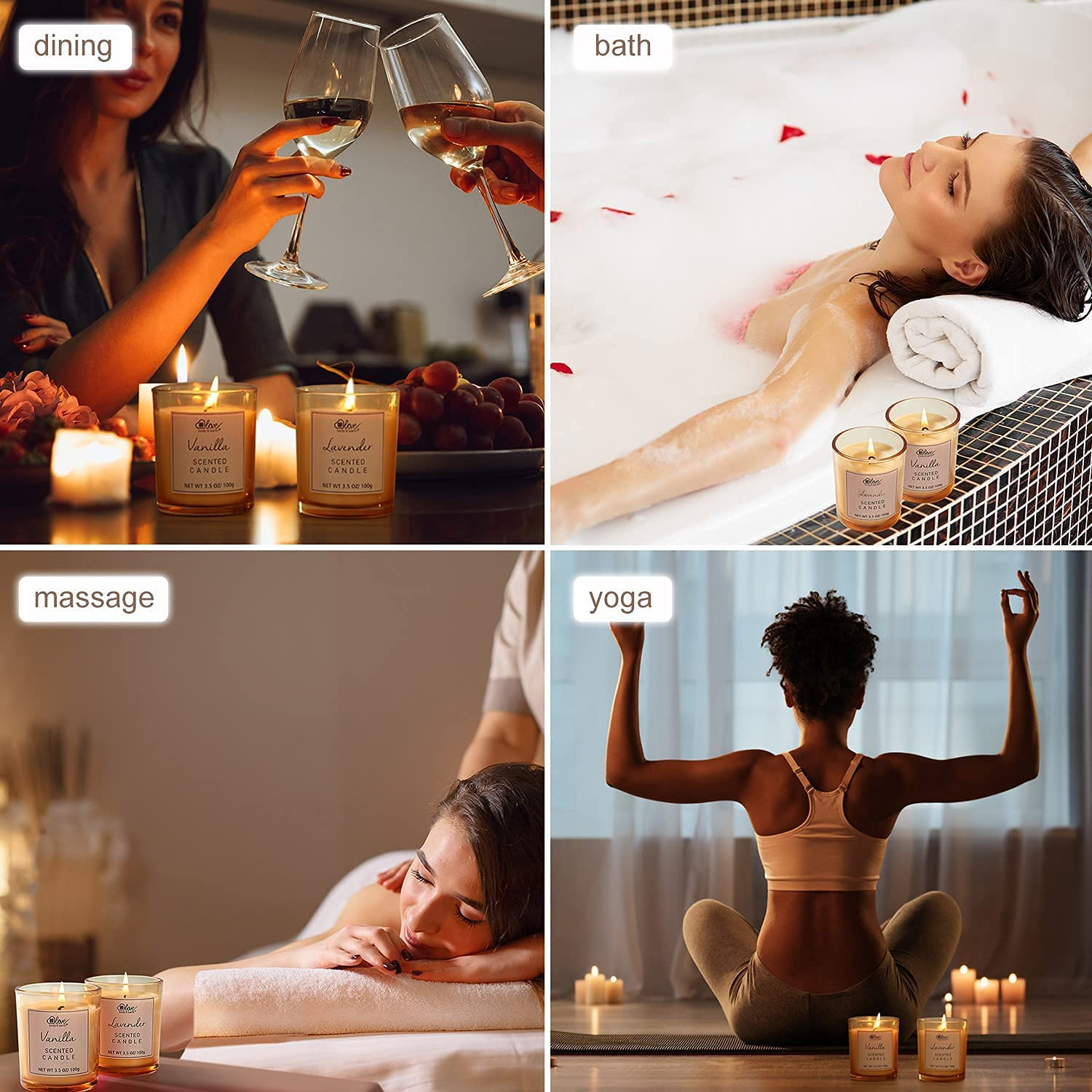 Scented Candle Set, Soy Wax Candles for Home Decor, 4X3.5Oz 100G Scented Portable Travel Tin Christmas Aromatherapy Candles,Birthday Gifts for Women, Christmas. image number 2