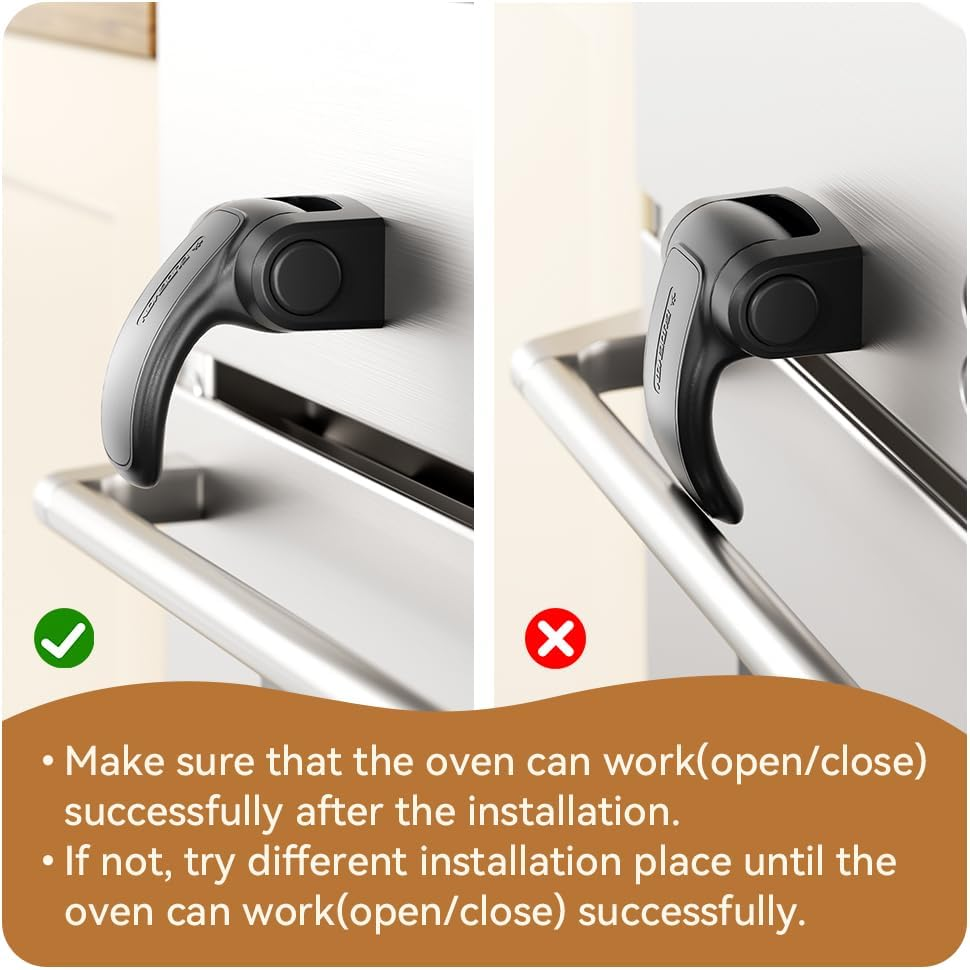 EUDEMON 1 Pack Oven Lock,Baby Proofing Oven Door Lock, Child Safety Oven Front Lock, Easy to Install & Use No Tools Need or Drill (Black) image number 2